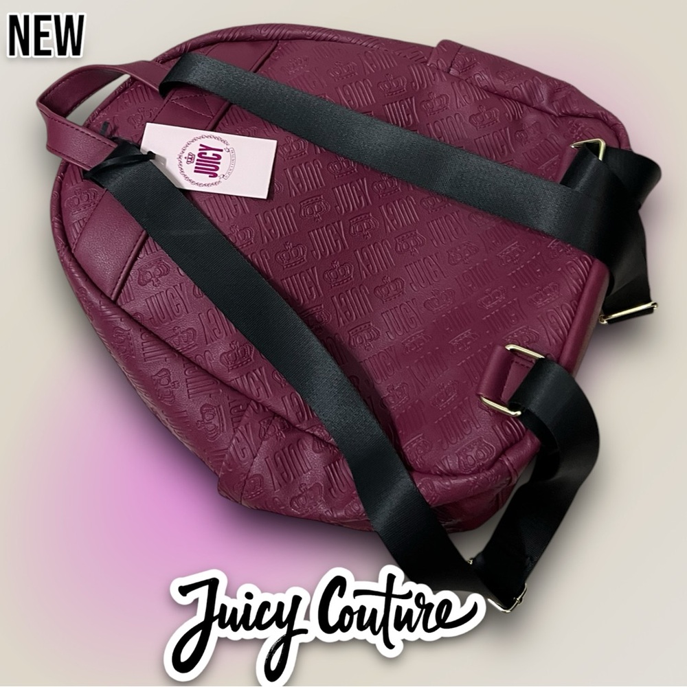 New NWT Juicy Couture Logo design Royal Sports Backpack Book bag with coin pouch - Picture 9 of 11